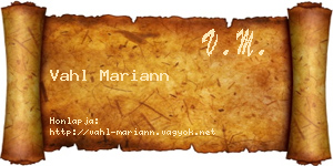 Vahl Mariann névjegykártya