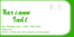 mariann vahl business card